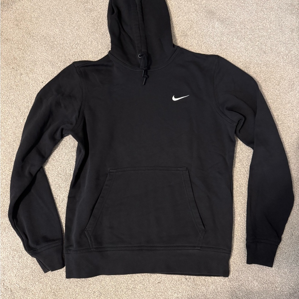 Nike Black Pullover Hoodie with White Swoosh